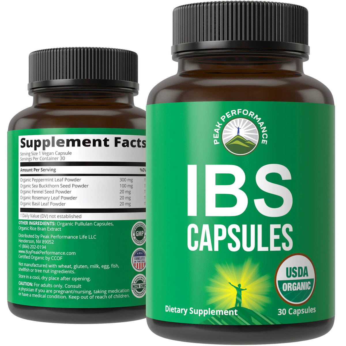 Boîte de capsules Bio IBS Peak Performance vue de face