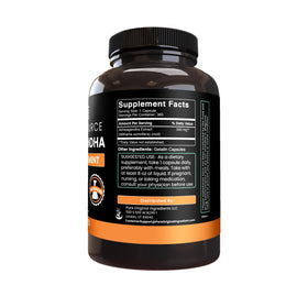 Boîte de capsules d'Ashwagandha PURE ORIGINAL INGREDIENTS avec étiquette
