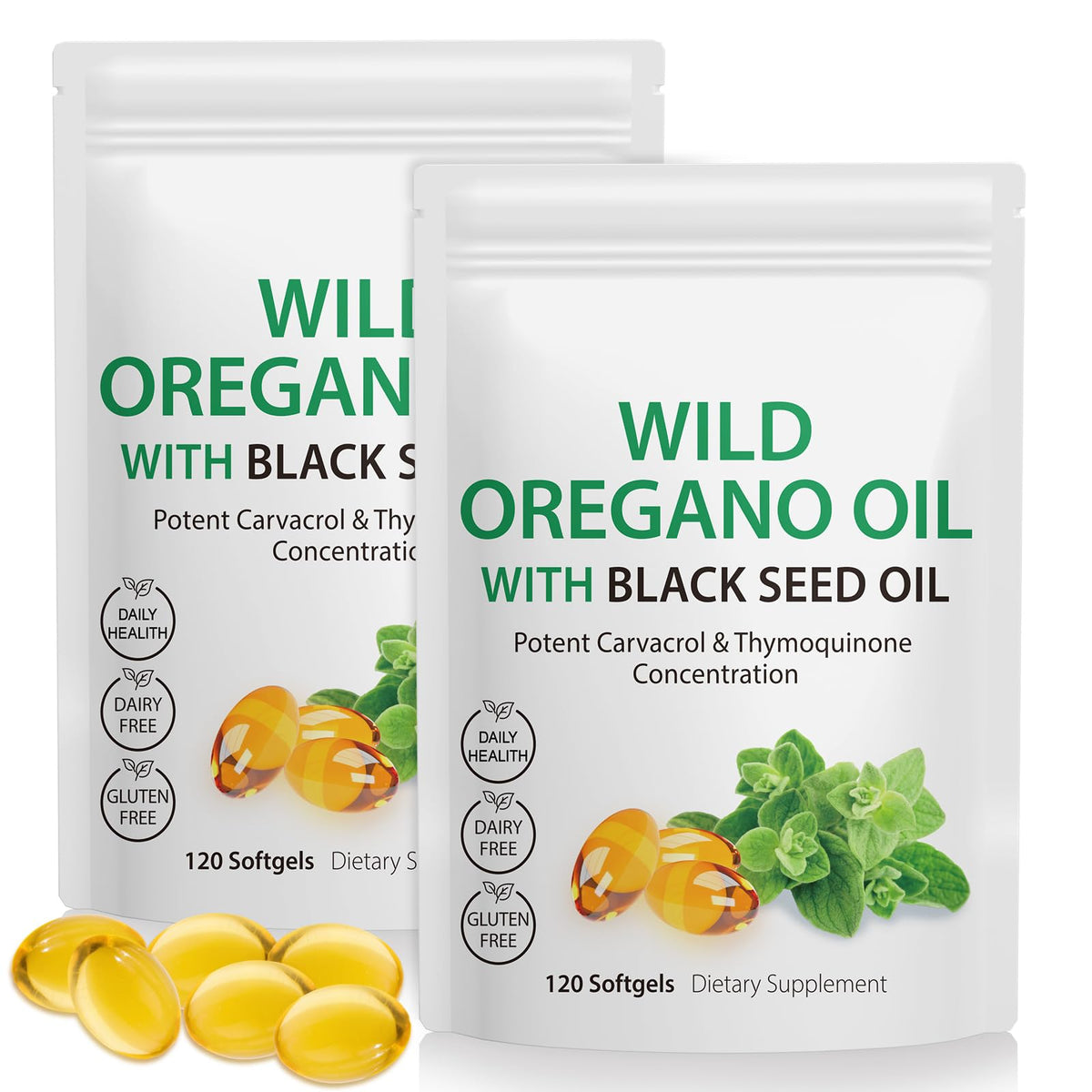 Boîte de capsules d'huile d'origan Onznoz 6000mg vue de face