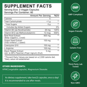 Boîte de Capsules de Betterave JIANKYTZ avec ingrédients listés