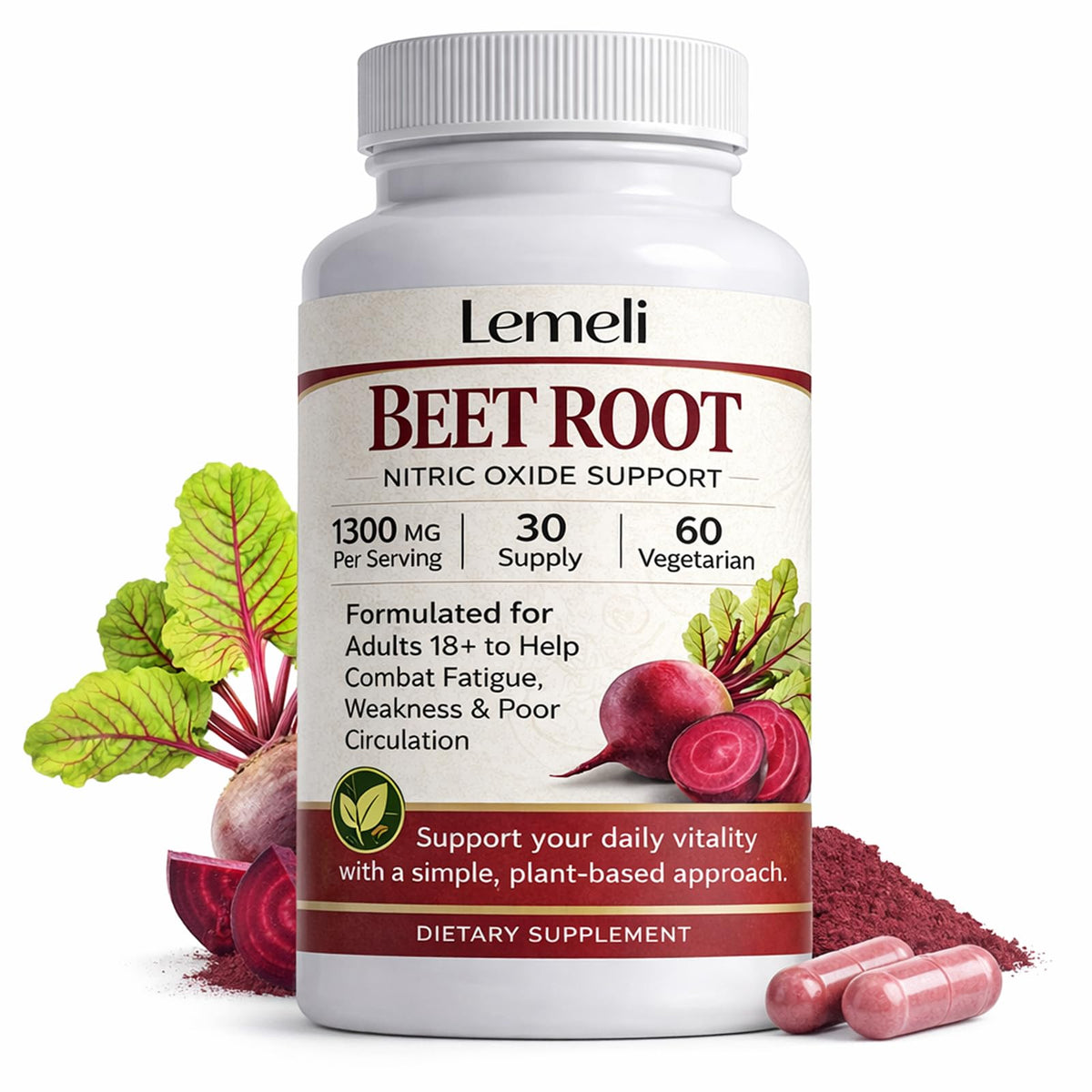 Boîte de capsules de betterave Lemeli vue de face
