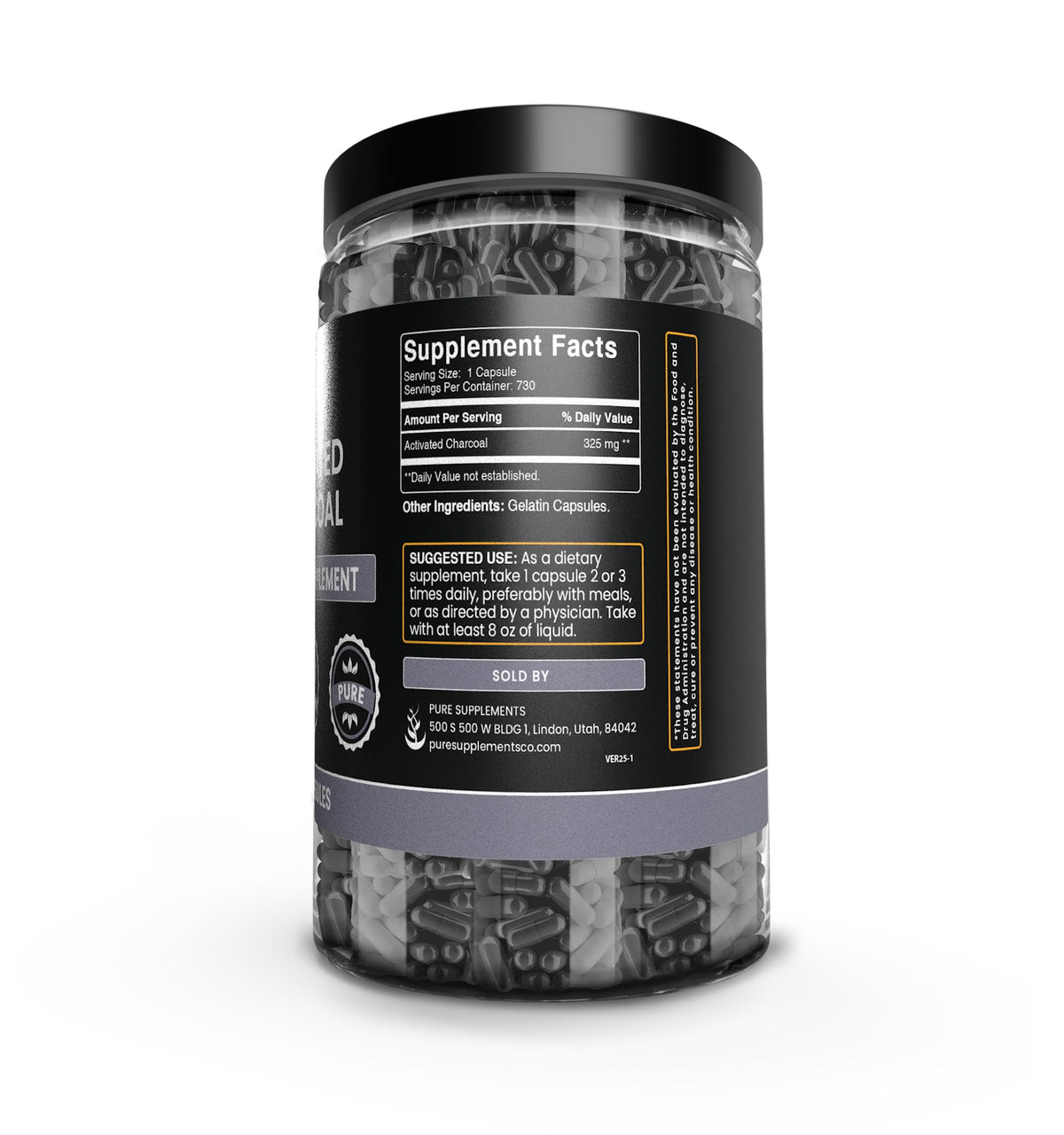 Boîte de capsules de charbon actif de 730 unités