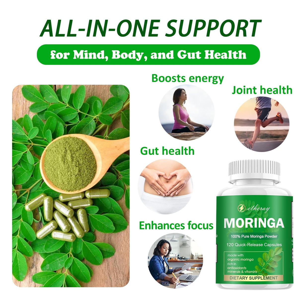 Boîte de capsules de Moringa etheray 120 unités