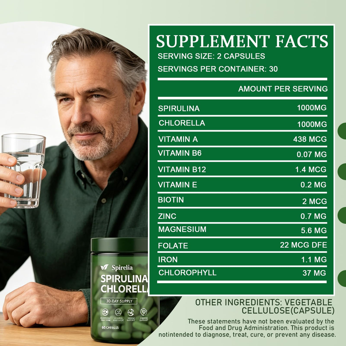 Boîte de capsules de Spiruline et Chlorelle Enerra ouverte