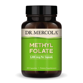 Boîte de capsules Dr. Mercola Folate Méthylé 5 mg devant