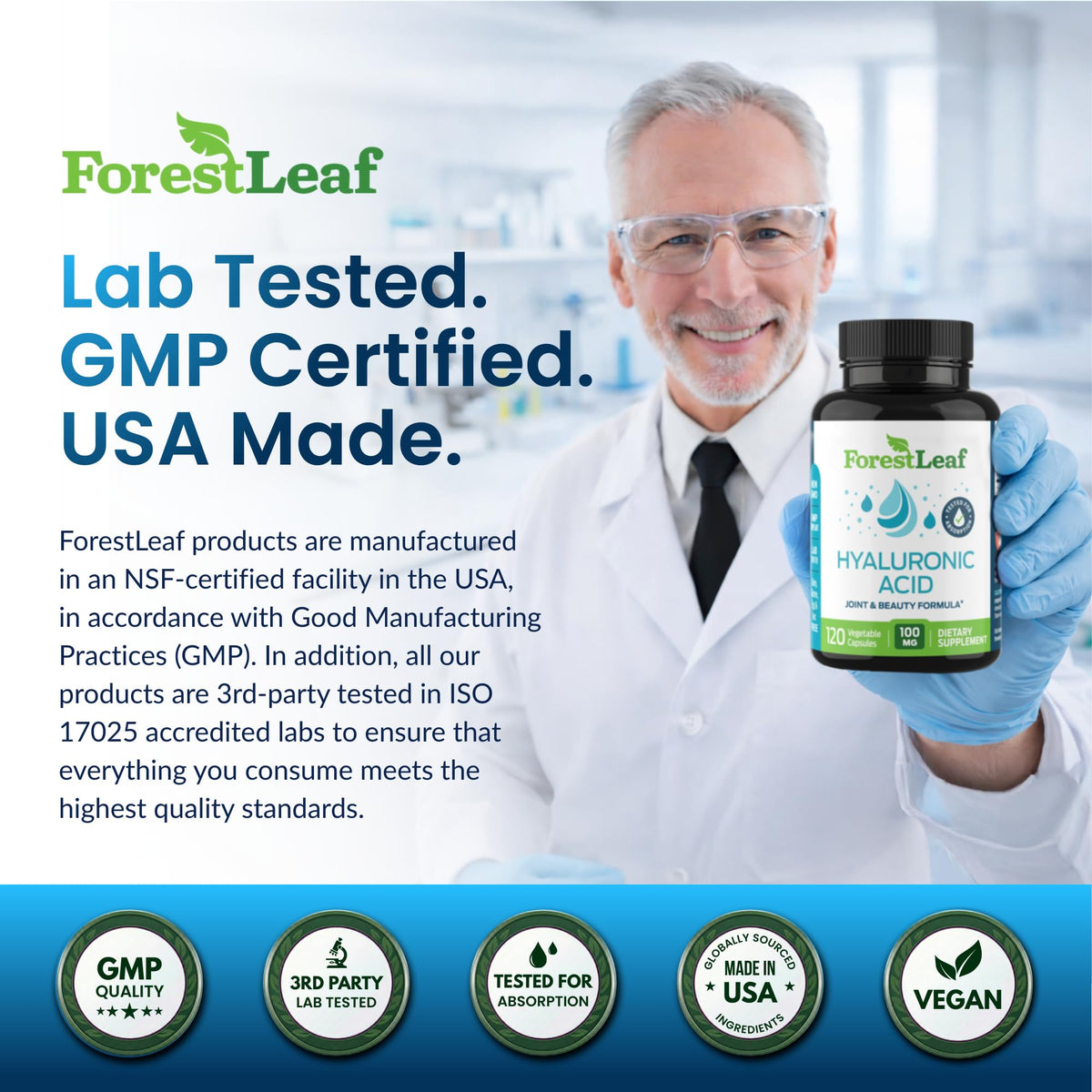 Boîte de capsules ForestLeaf avec informations nutritionnelles