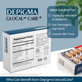 Boîte de capsules GlocalCare Depigma avec étiquette