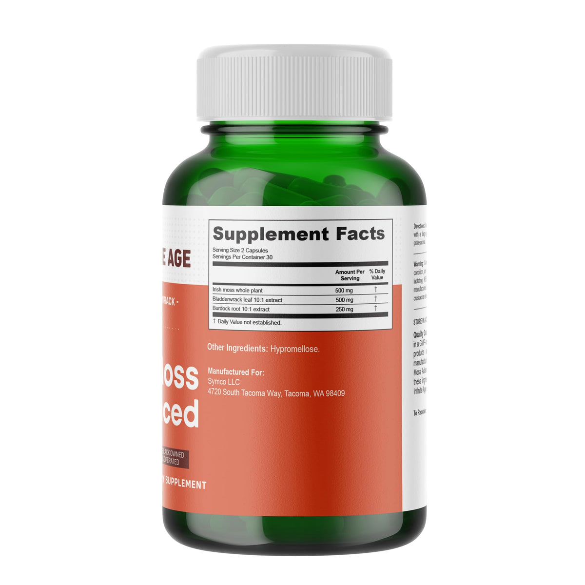 Boîte de capsules INFINITE AGE avec informations nutritionnelles