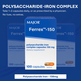 Boîte de capsules MAJOR Ferrex-150 ouverte montrant les capsules