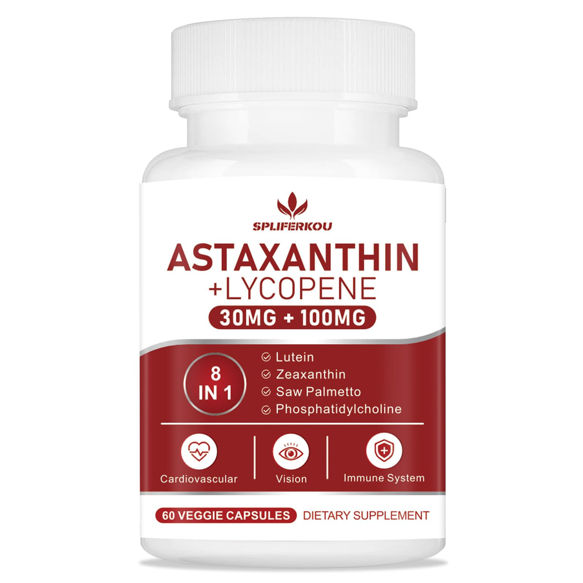 Boîte de capsules Spliferkou Astaxanthine et Lycopène vue de face