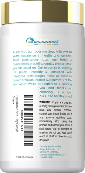 Boîte de Carlyle Acide Hyaluronique 50 mg avec étiquette