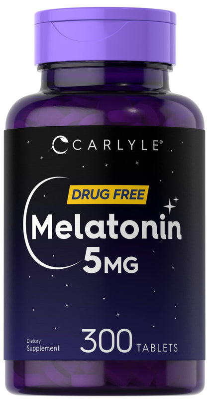 Boîte de Carlyle Mélatonine 5 mg avec 300 tablettes