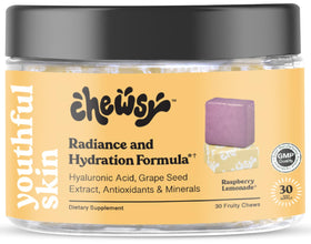 Boîte de Chewsy Youthful Skin, vue avant avec étiquette et logo