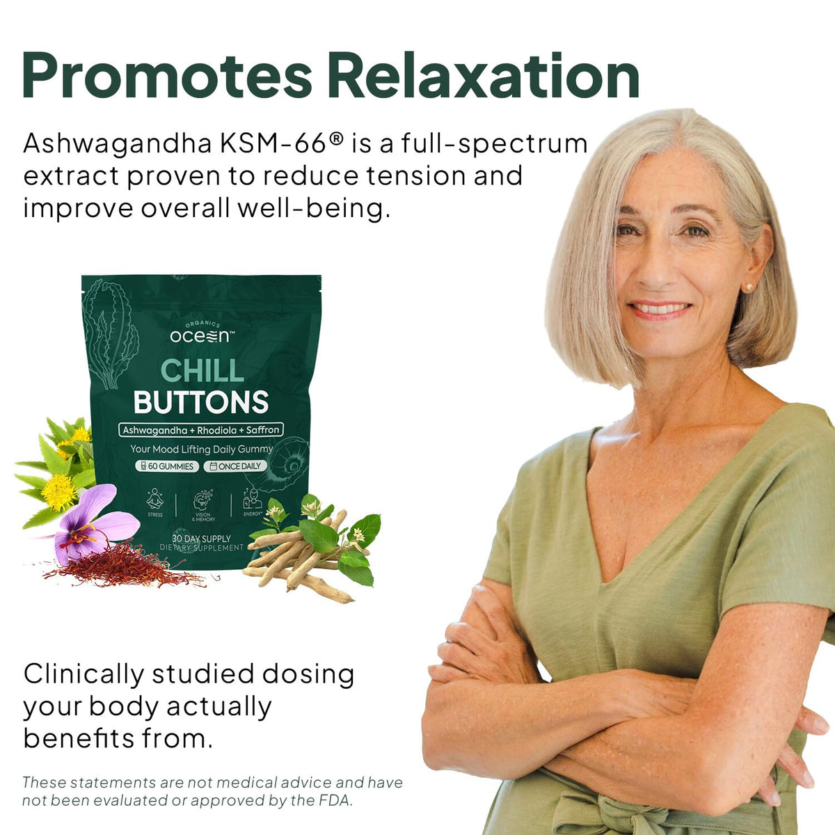 Boîte de Chill Buttons avec étiquette et informations nutritionnelles