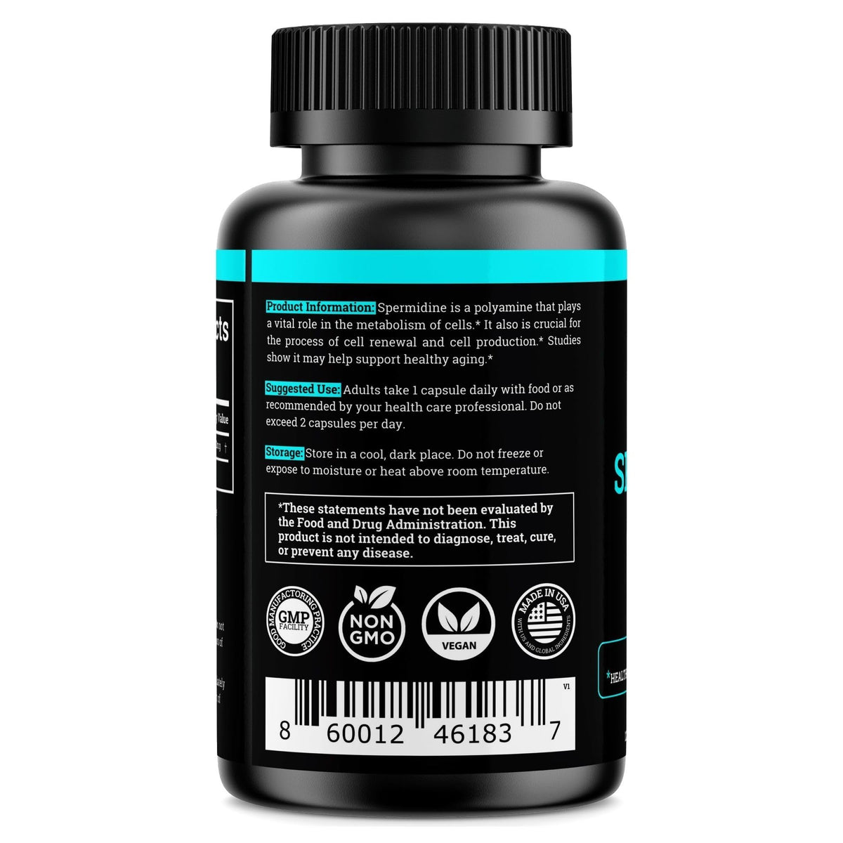 Boîte de complément alimentaire Black Forest Spermidine ouverte