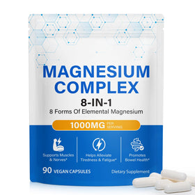 Boîte de complément alimentaire BOIUOITI Magnésium 8-en-1 90 capsules vue de face