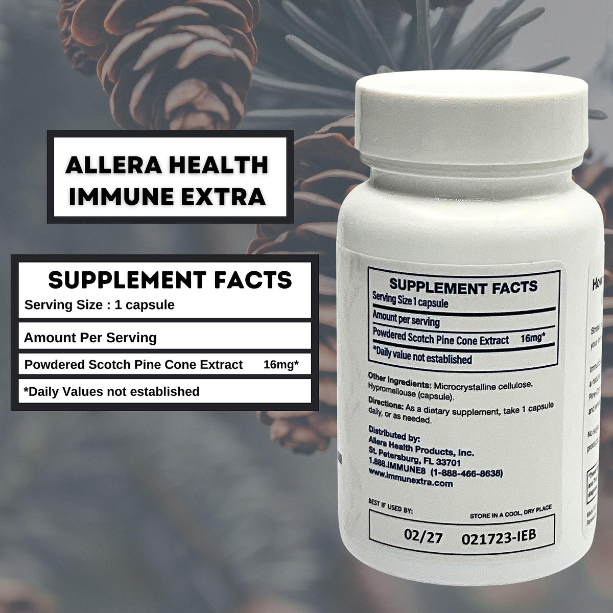 Boîte de complément alimentaire Extra Allera Health avec étiquette
