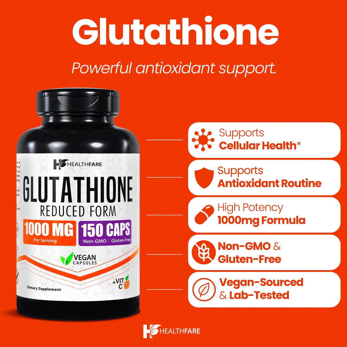 Boîte de Complément Alimentaire Glutathion 1000mg Healthfare vue de face