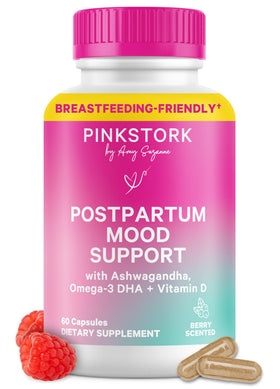 Boîte de complément alimentaire postnatal Pink Stork vue de face