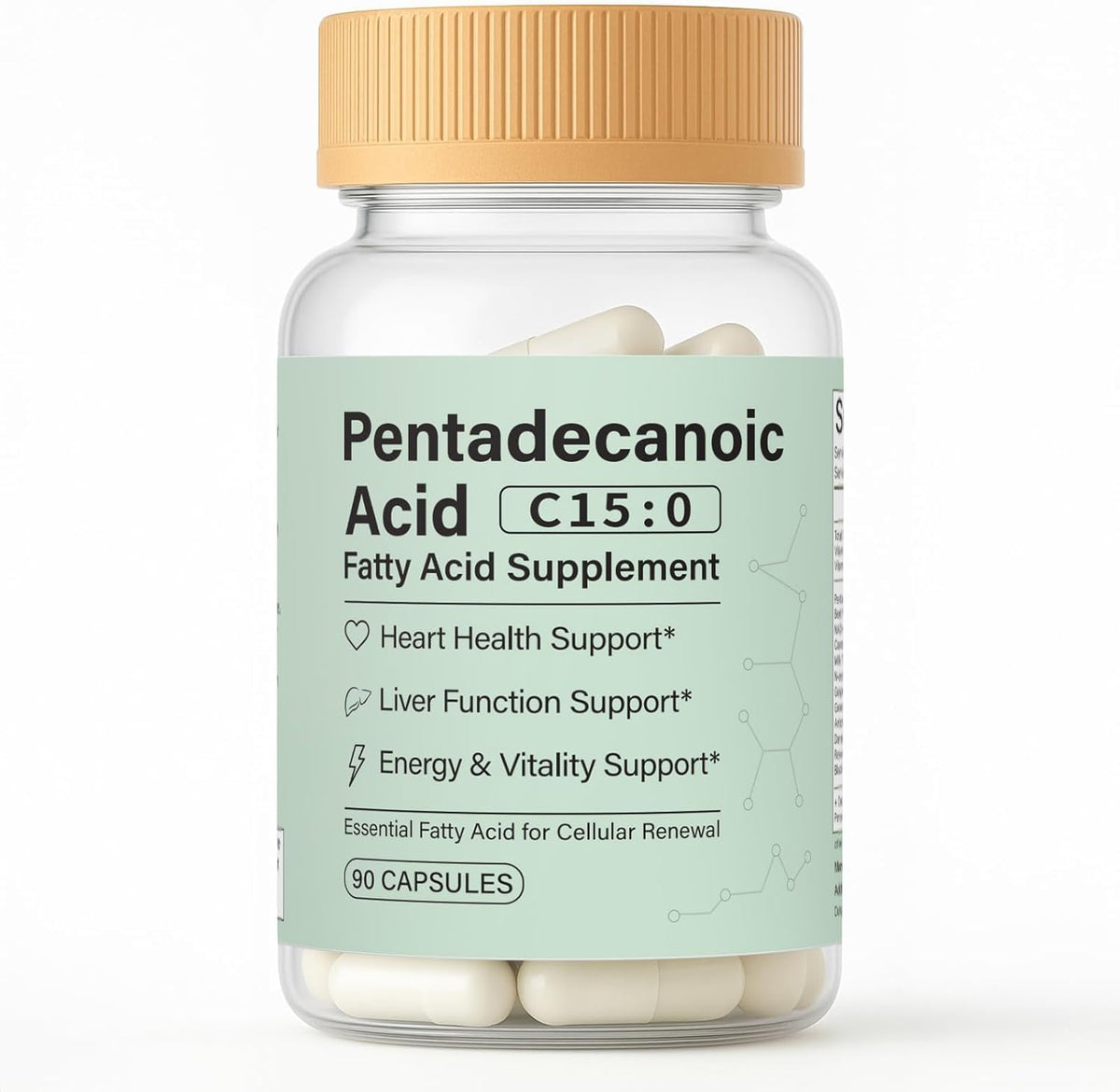 Boîte de complément alimentaire pucges acide pentadécanoïque 90 capsules