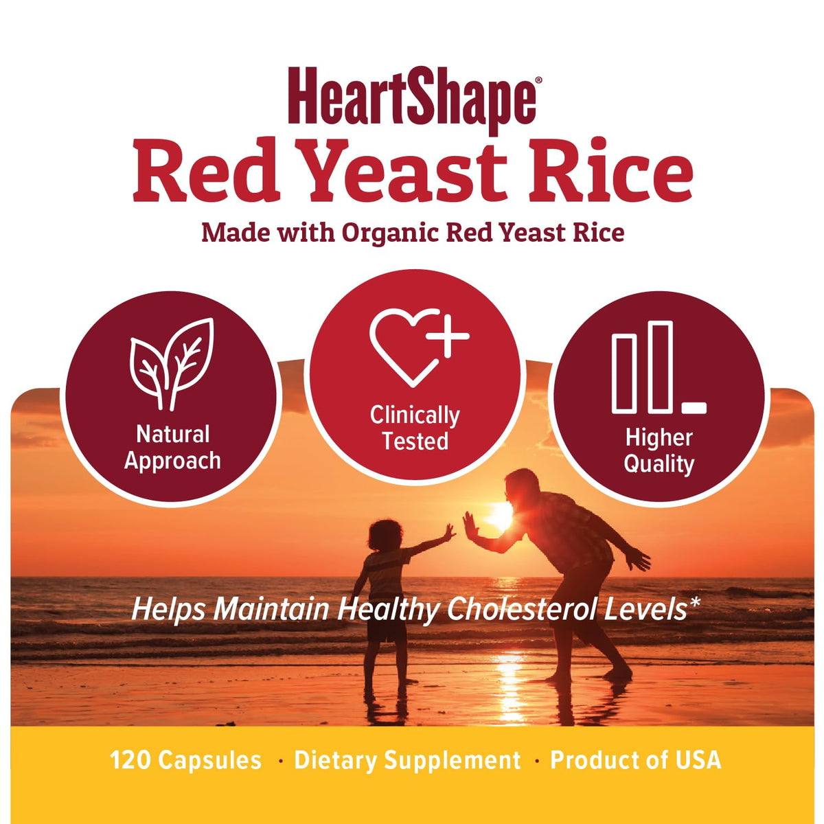 Boîte de Complément HeartShape Riz Rouge 1 200 mg, informations nutritionnelles