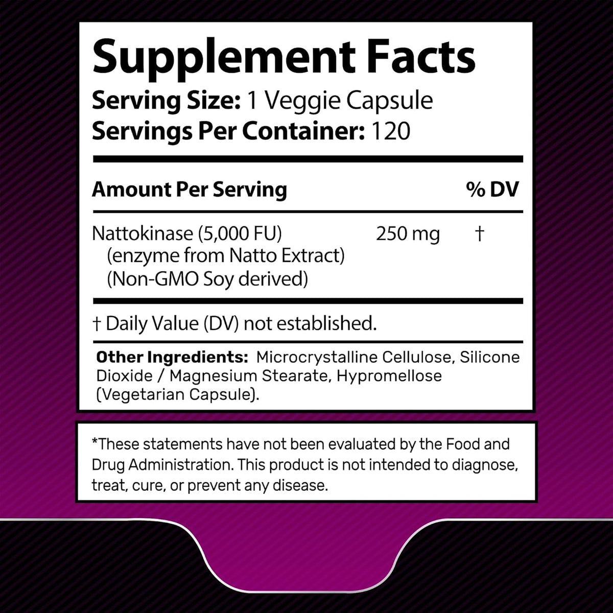 Boîte de complément Nattokinase WELLNESS LABSRX vue de côté