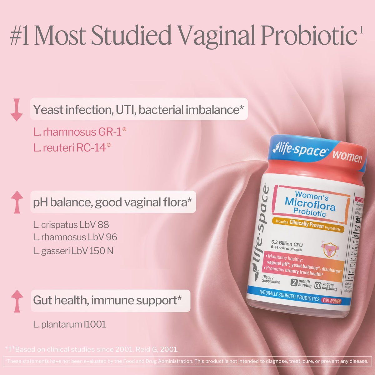 Boîte de complément probiotique vaginal Life-Space 140g