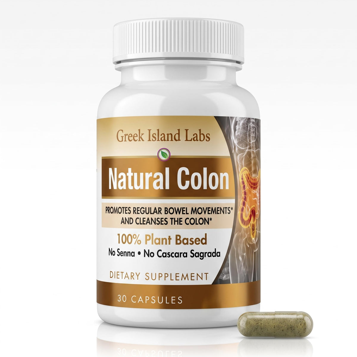 Boîte de compléments alimentaires Colon Cleanse de Greek Island Labs vue de face