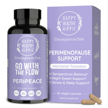 Boîte de compléments alimentaires Happy Healthy Hippie pour la périménopause, 60 gélules