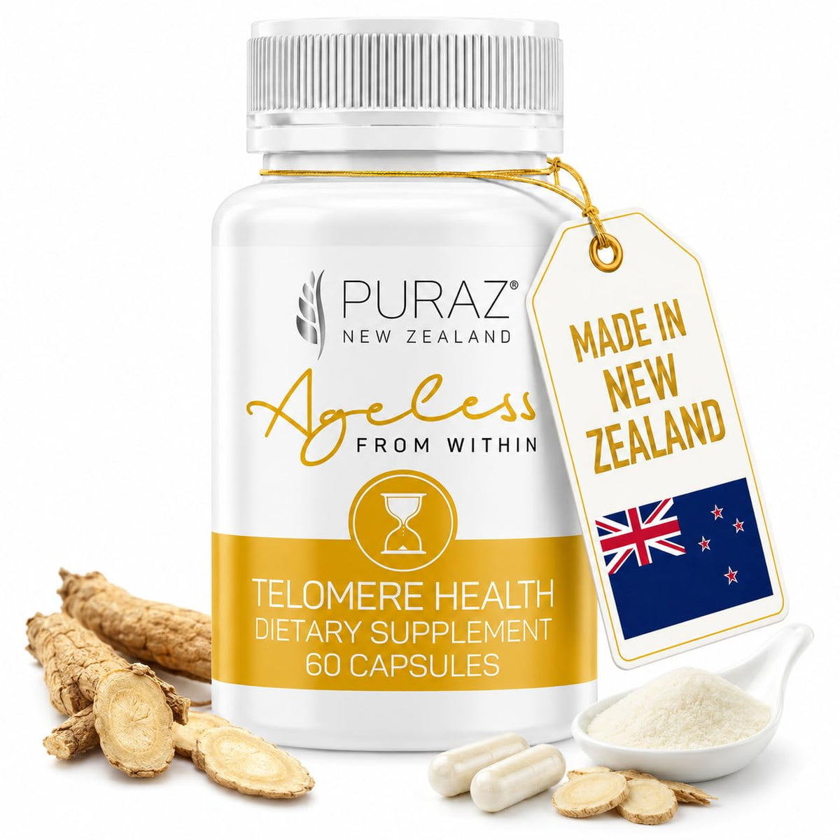 Boîte de compléments alimentaires PURAZ avec 60 capsules
