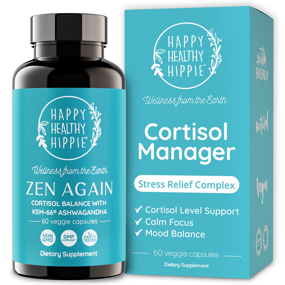 Boîte de compléments Zen Again de Happy Healthy Hippie, 60 capsules