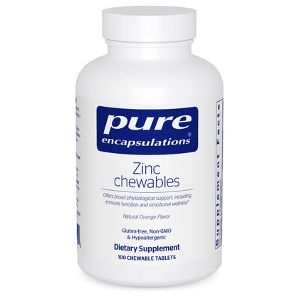 Boîte de comprimés à mâcher de Zinc Pure Encapsulations 100 unités