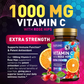 Boîte de comprimés à mâcher Vitamine C Built by Nature 1000mg