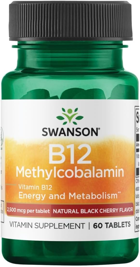 Boîte de comprimés B12 Methylcobalamine Swanson, 60 unités