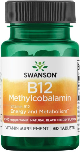 Boîte de comprimés B12 Methylcobalamine Swanson, 60 unités