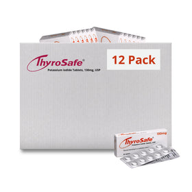 Boîte de comprimés d'iodure de potassium THYROSAFE 130mg vue de face