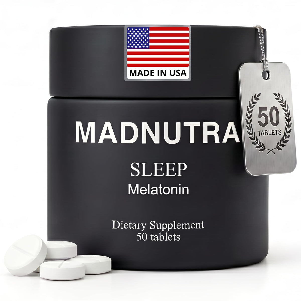 Boîte de comprimés de Melatonine 3mg MadNutra vue de face