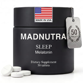 Boîte de comprimés de Melatonine 3mg MadNutra vue de face