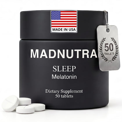 Boîte de comprimés de Melatonine 3mg MadNutra vue de face