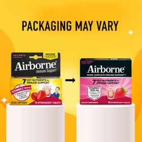 Boîte de comprimés effervescents Airborne, informations nutritionnelles