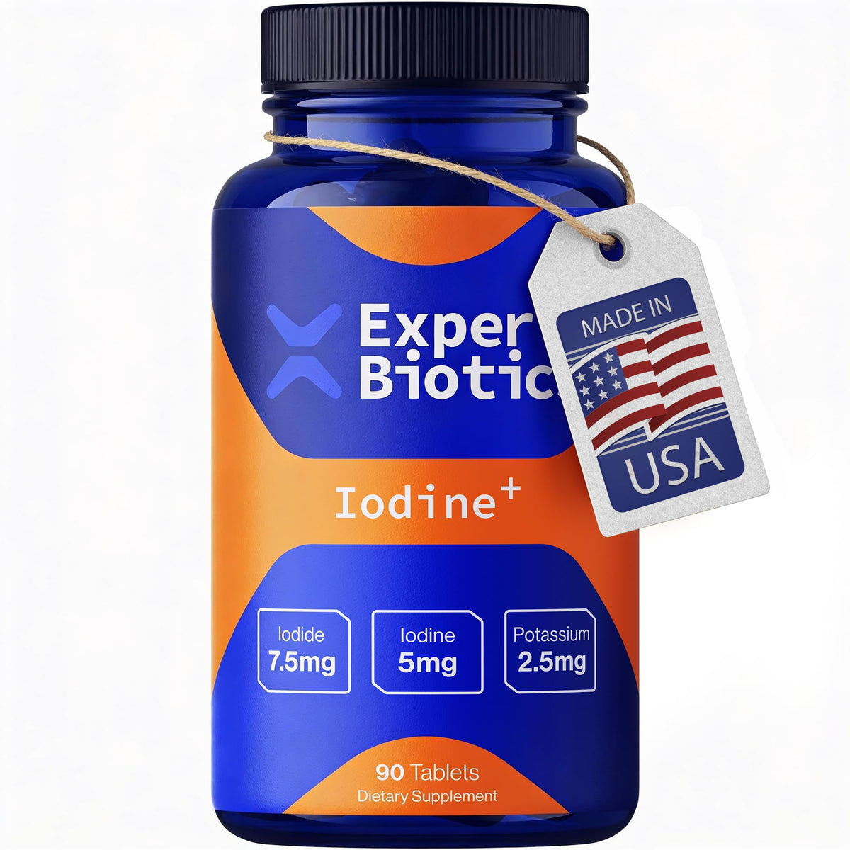 Boîte de comprimés Expert Biotics Iodine+ 12,5 mg vue de face