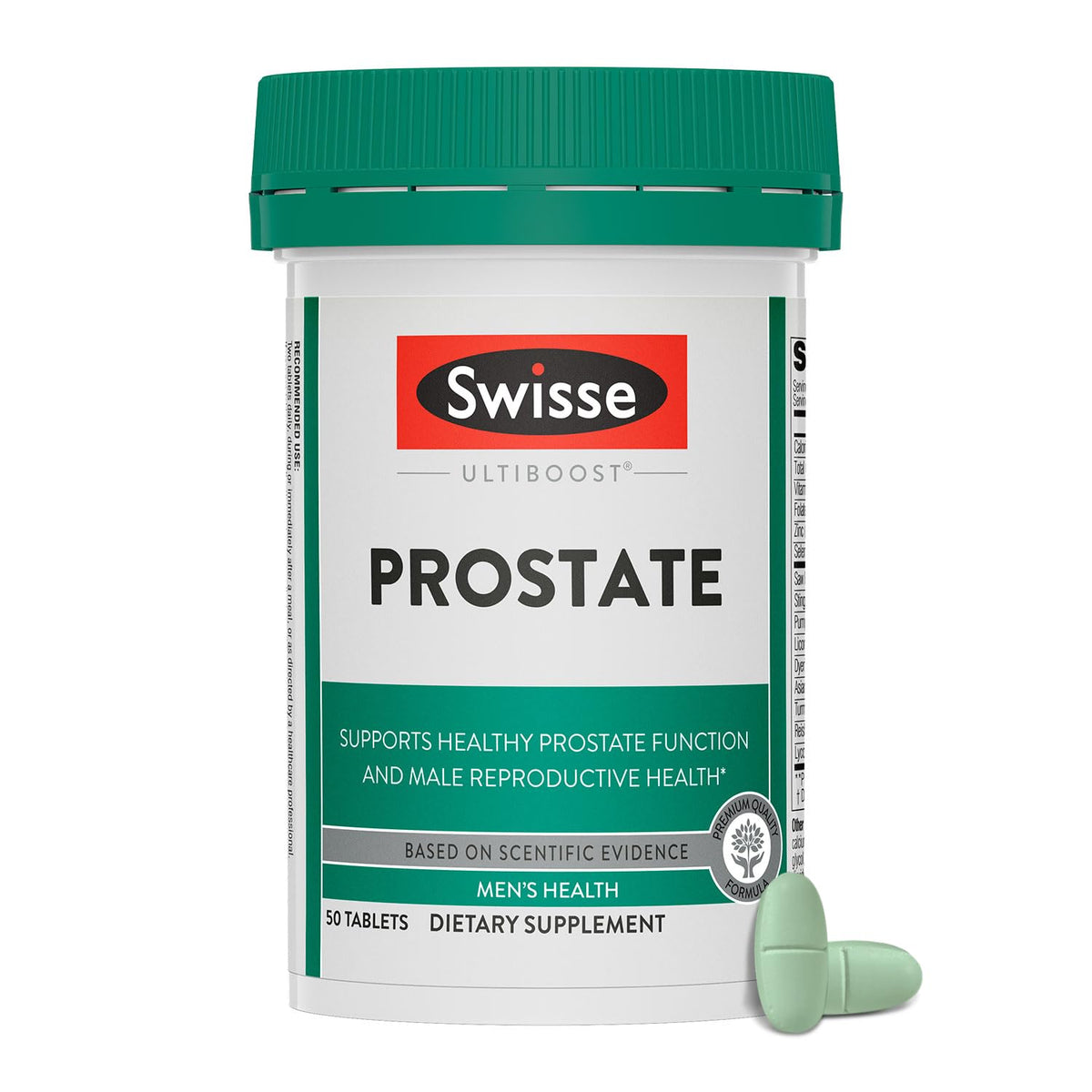 Boîte de comprimés Swisse Prostate de 50 comprimés vue de face