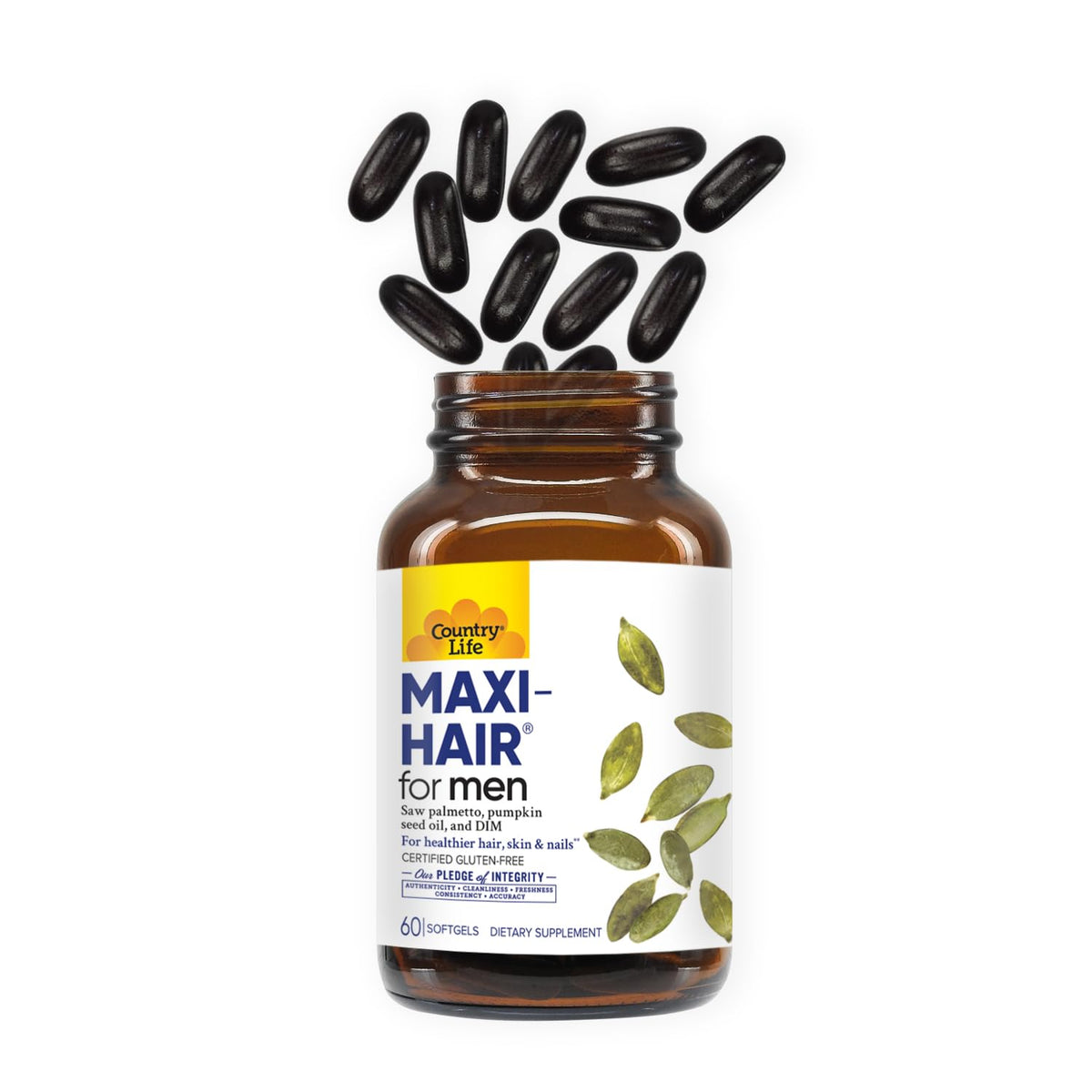 Boîte de Country Life Maxi-Hair pour Hommes sur un fond naturel