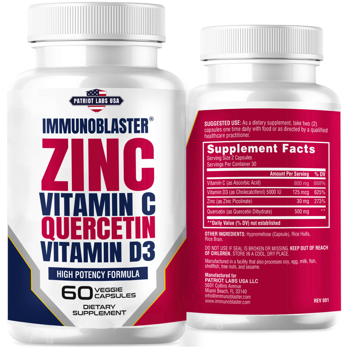 Boîte de daily wellness BLASTER Complément Alimentaire Zinc Quercétine Vitamine C 800 mg vue de face