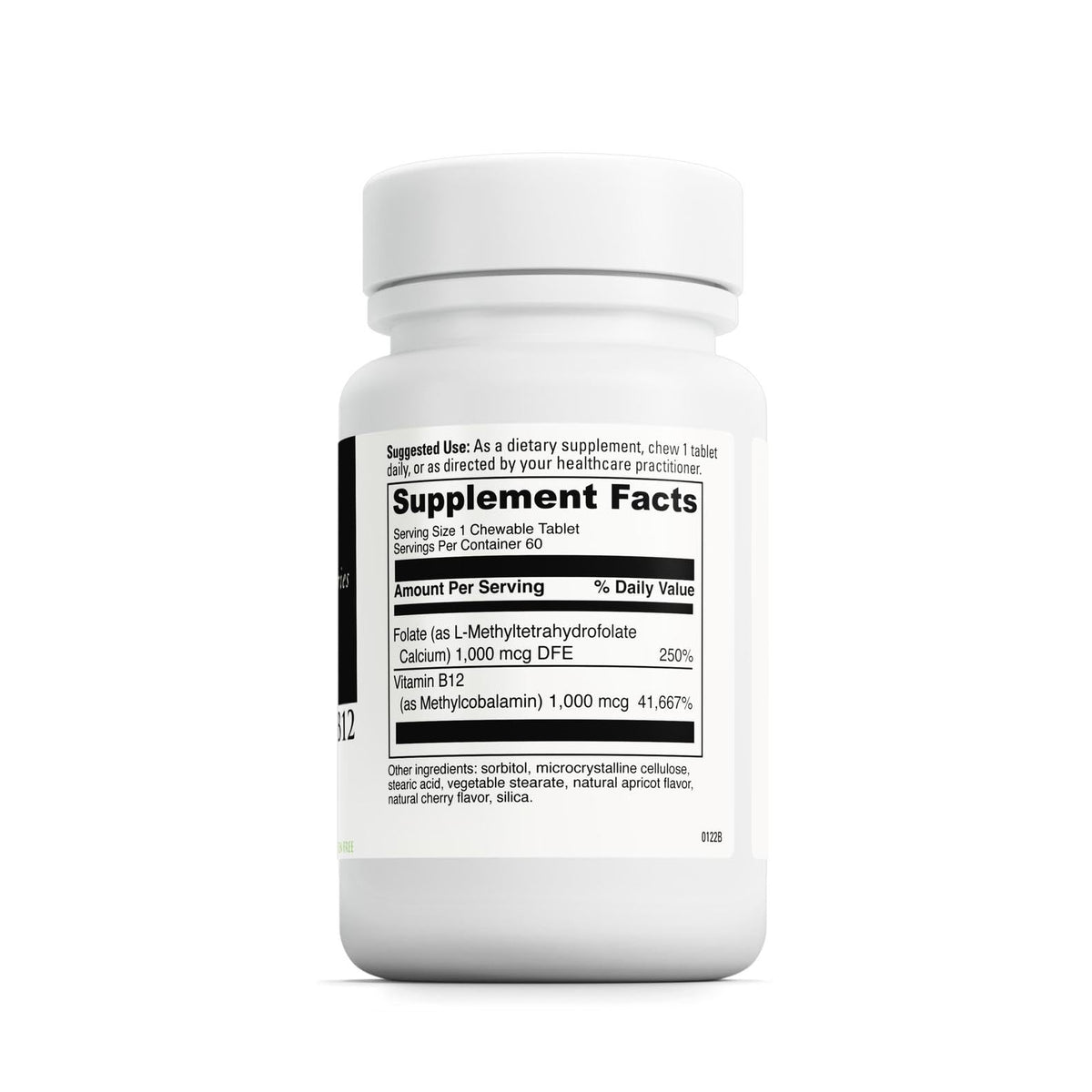 Boîte de DAVINCI Active Folate B12 comprimés à mâcher vue de côté