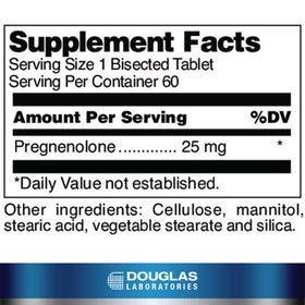 Boîte de Douglas Laboratories Pregnenolone 25 mg avec étiquette