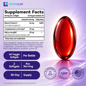 Boîte de ESTHELIV Premium Cellular Skin Radiance avec 60 gélules