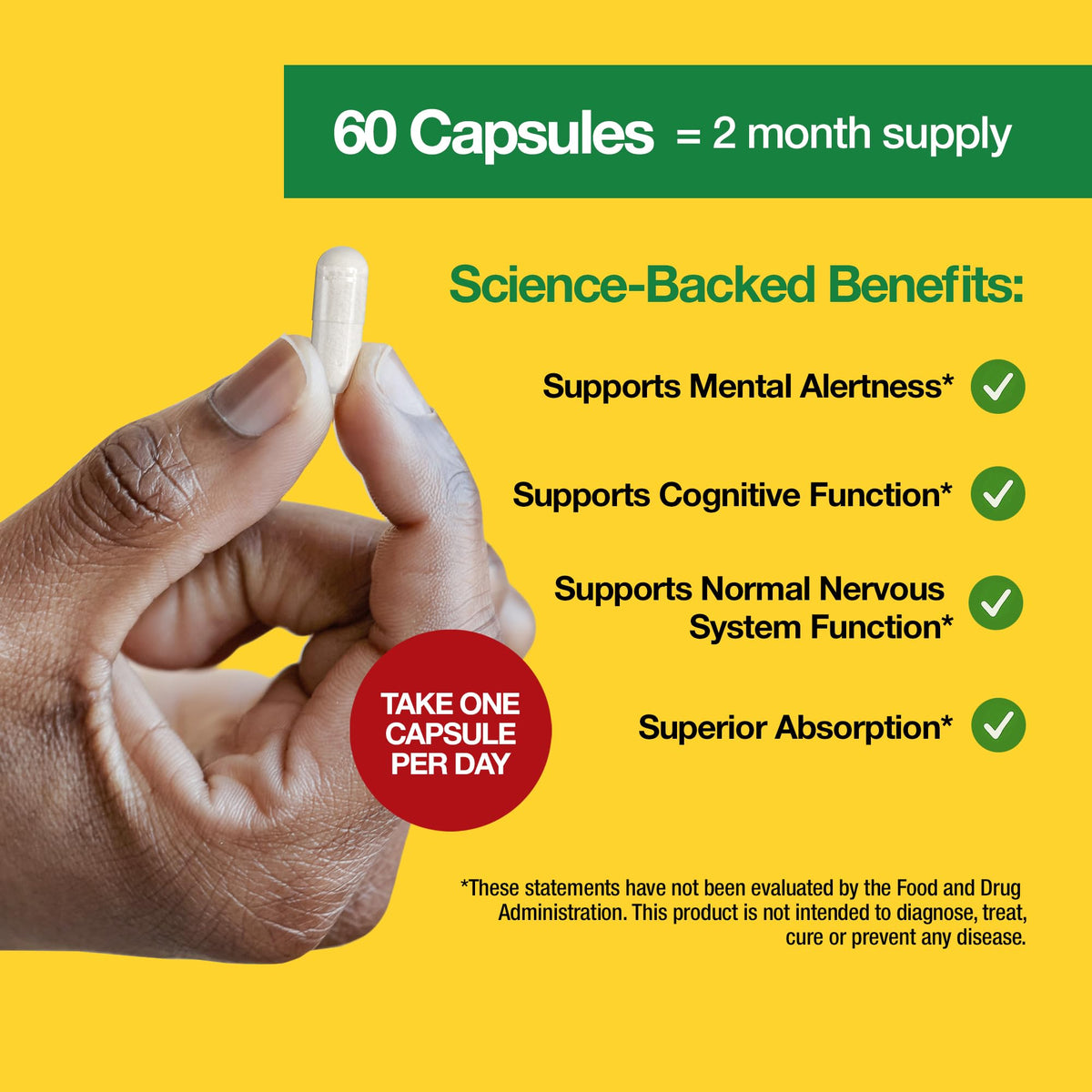 Boîte de FEEL GOOD L-Tyrosine 1000 mg avec 60 capsules