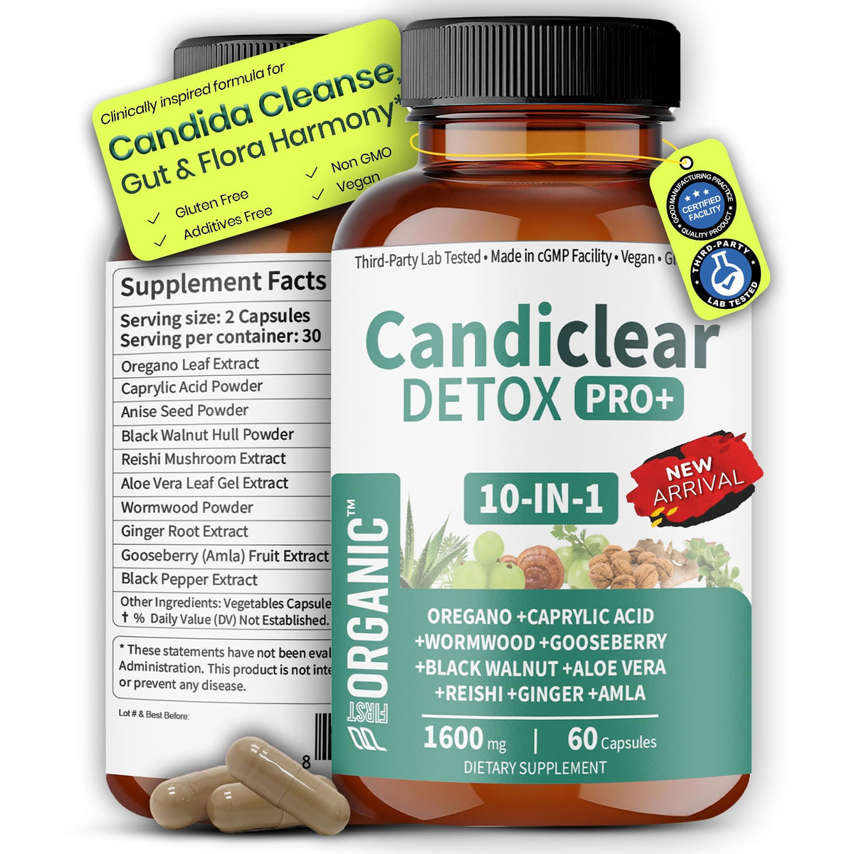 Boîte de FIRSTORGANIC Complément Alimentaire 10-en-1 1600mg vue de face