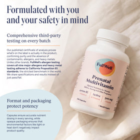Boîte de FullWell Multivitamine Prénatale Femme sur une table